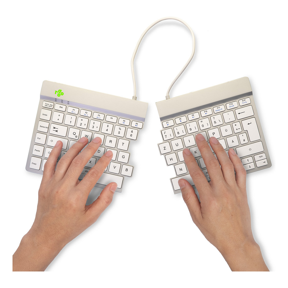 Tastierë pa kabllo R-Go Split Break / QWERTZ / German Language - Bardhë - Figura 5