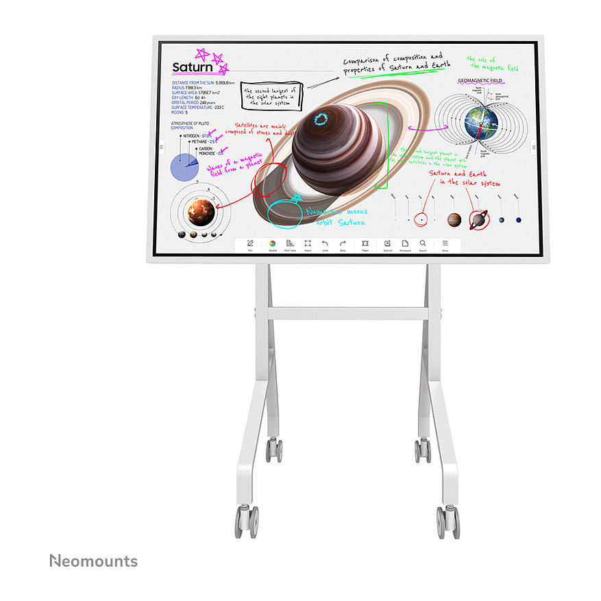 Mbajtëse për monitor Neomounts MOVE Go Flip FL50‑515WH1 / Samsung Flip 55"–65" / Rotacion 90° / Lartësi 127–142.6cm / Max 50kg - Bardhë - Figura 3
