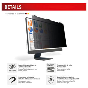 Xham mbrojtës Displex Privacy Safe për monitor 27″ 16:9 7