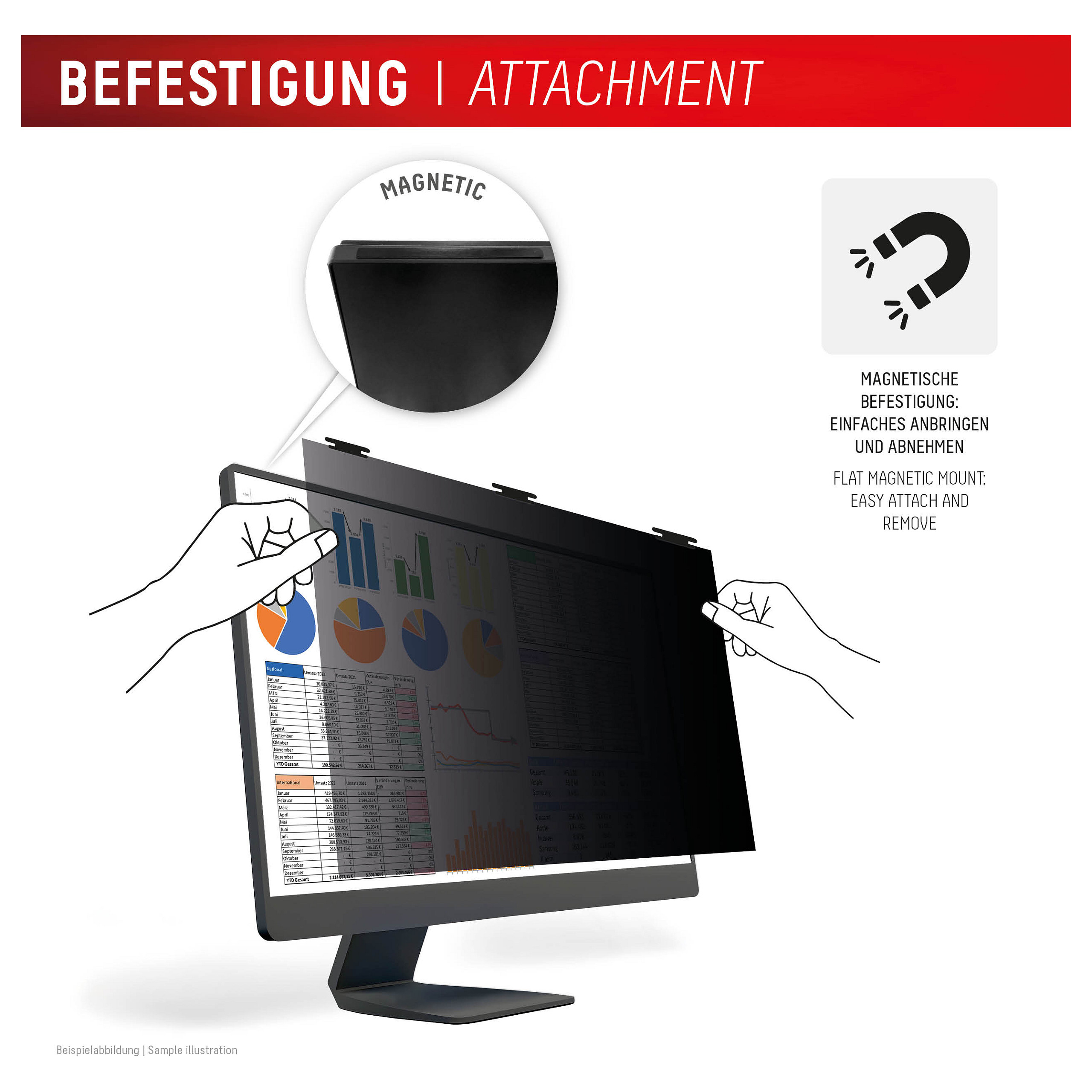 Xham mbrojtës Displex Privacy Safe për monitor 27" 16:9 - Figura 4