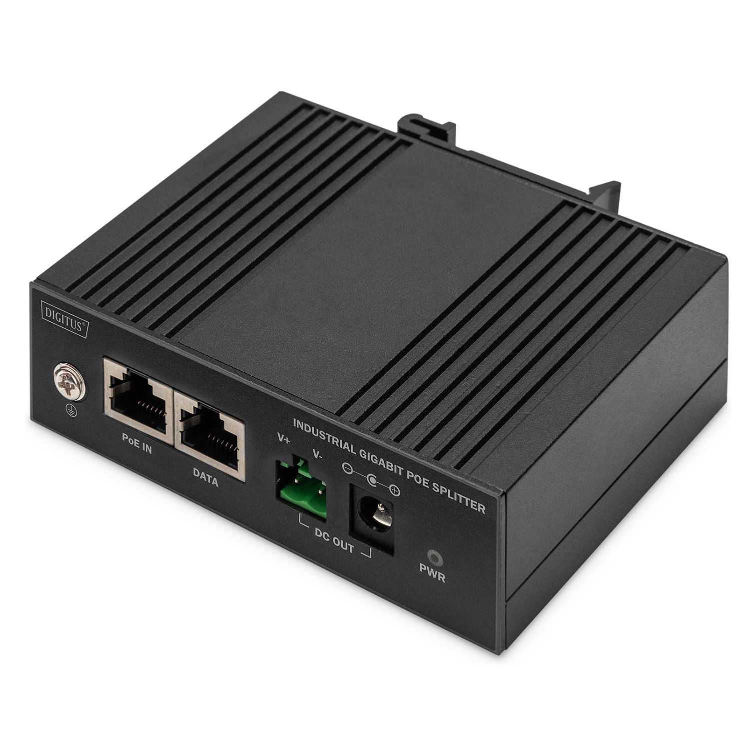 Spliter Industrial PoE / DIN‑Rail / 1‑Port / 60W / IEEE 802.3at/af