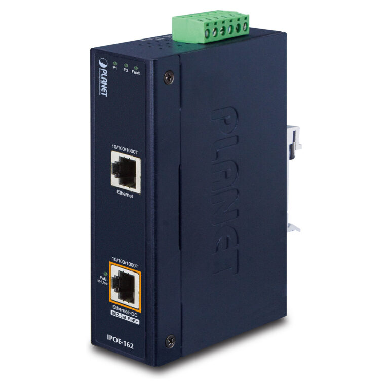 PoE Injector PLANET / IPOE‑162 / 2 Gigabit Ethernet / AC 24V & DC 24‑48V / 30W per port