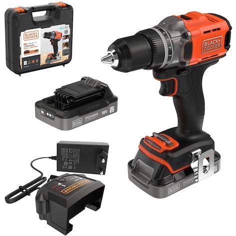 Black&Decker Akku-Bohrschrauber 18V 2x2Ah.2G.Kof BCD382D2XK