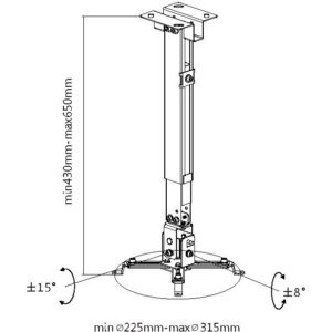 Equip Beamer Deckenhalterung universal bis 20kg +++ Wand ws retail