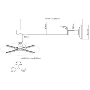 Equip Beamer Wandhalterung universal bis 26kg nur Wand sw retail