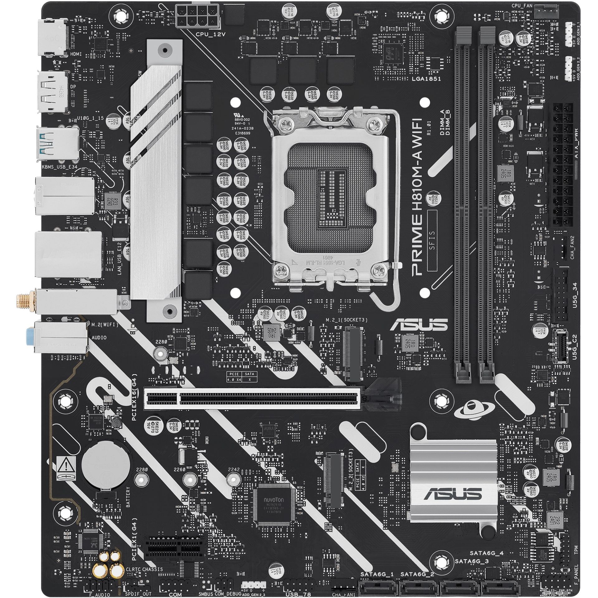 Pllakë Amë MB Intel ASUS PRIME H810M-A WIFI / Intel Socket 1851 / DDR5 / mATX - Figura 3