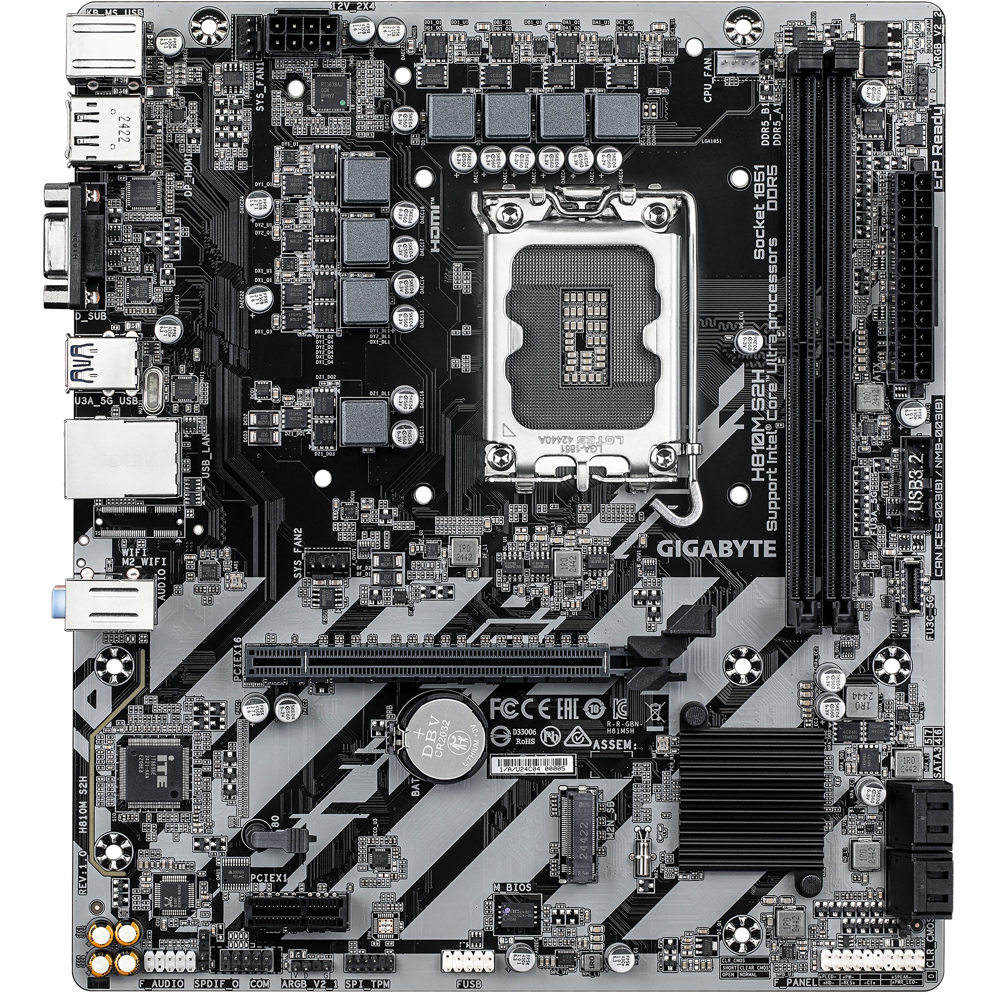 Pllakë Amë H810M S2H / LGA1851 / mATX - Figura 2