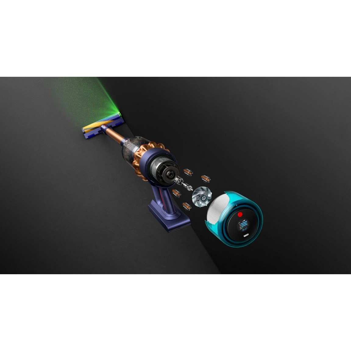 Fshesë robotike Dyson / Gen5Detect Absolute / Cordless Stick Vacuum Cleaner - Blu e Errët / Verdhë - Figura 2