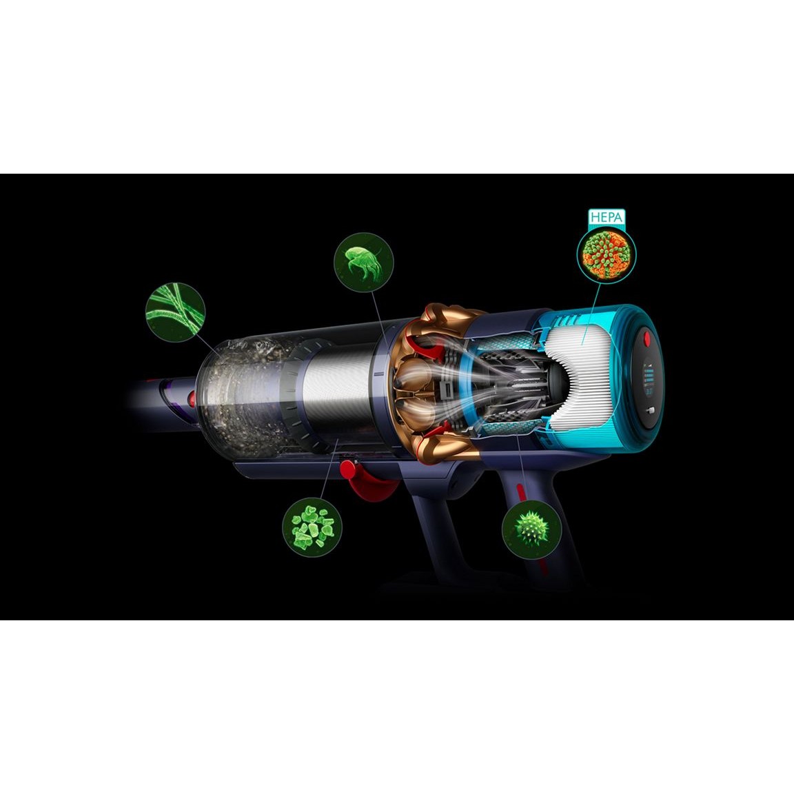 Fshesë robotike Dyson / Gen5Detect Absolute / Cordless Stick Vacuum Cleaner - Blu e Errët / Verdhë - Figura 3