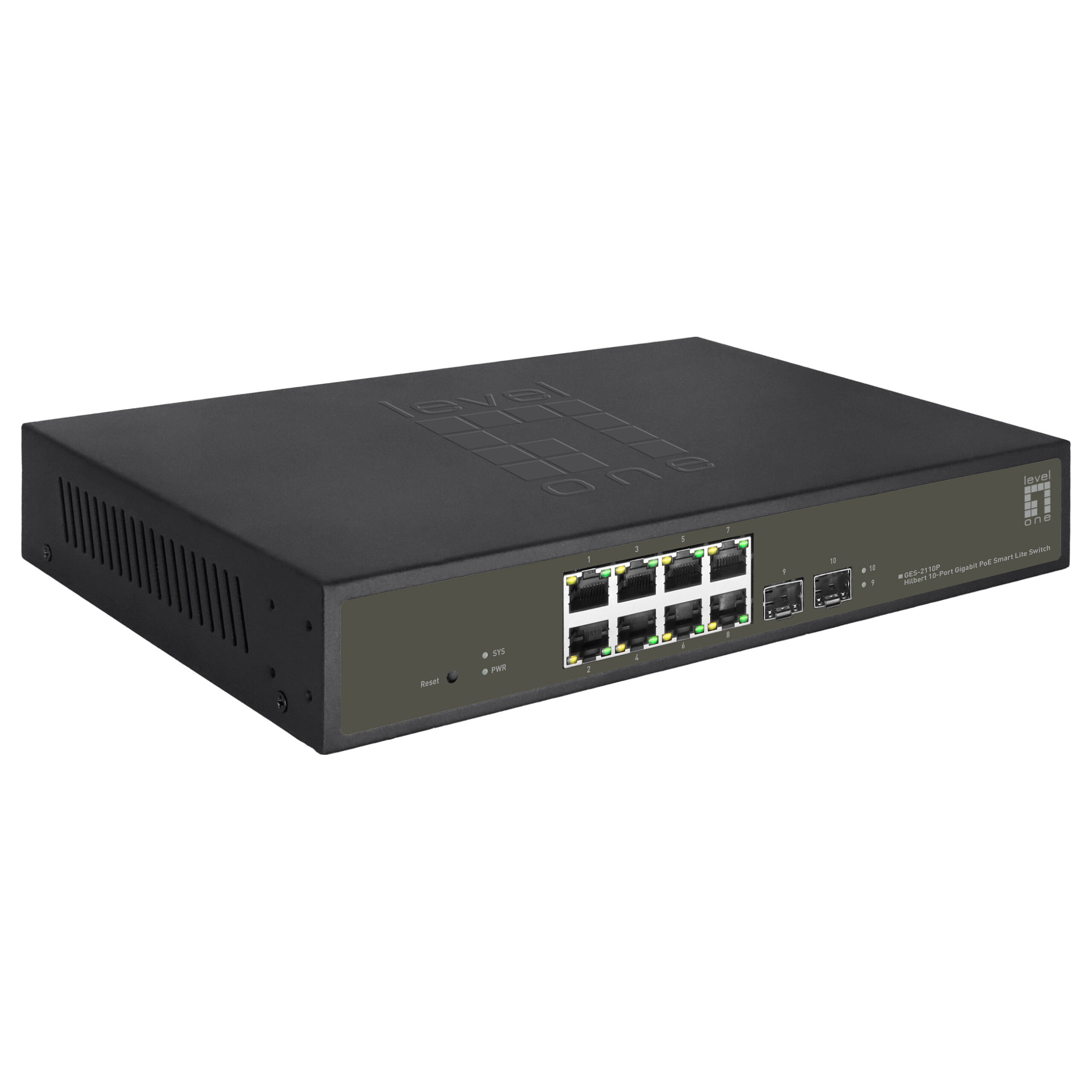 LevelOne GES-2110P Hilbert 10-Port Gigabit PoE Smart Lite Switch | 8x PoE+ | 2x SFP | 130W PoE Budget - Figura 4