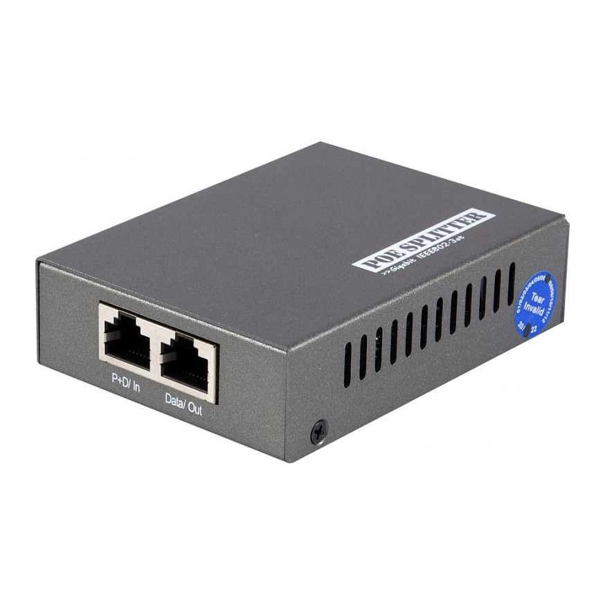 LevelOne POS-3000 Gigabit PoE Splitter, 802.3af/at, Adjustable 5V–18V DC Output, High Power PoE Converter