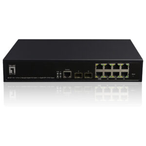 LevelOne GEP-1061 10-Port L2 Managed Gigabit PoE Switch, 8-Port PoE+, 180W Budget, 2x Gigabit SFP Uplink