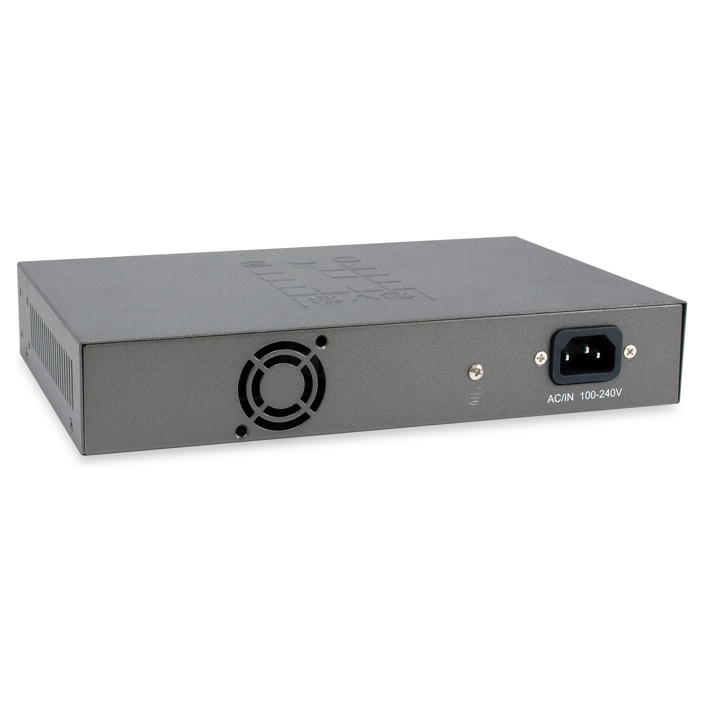 LevelOne GEP-1221 12-Port Gigabit PoE Switch, 8-Port PoE+, 150W Budget, 2x SFP + 2x Uplink, Unmanaged - Figura 2