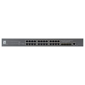 LevelOne GTP-2871 28-Port L3 Lite Managed Gigabit PoE Switch, 24-Port PoE+, 400W Budget, 4x 10G SFP+ Uplink 8