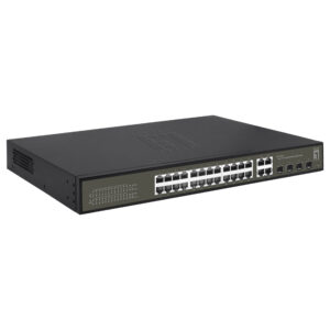 LevelOne GES-2128P 28-Port Gigabit PoE+ Smart Lite Switch, 24-Port PoE+, 380W Budget, 4x SFP/RJ45 Combo, L2 Managed 8