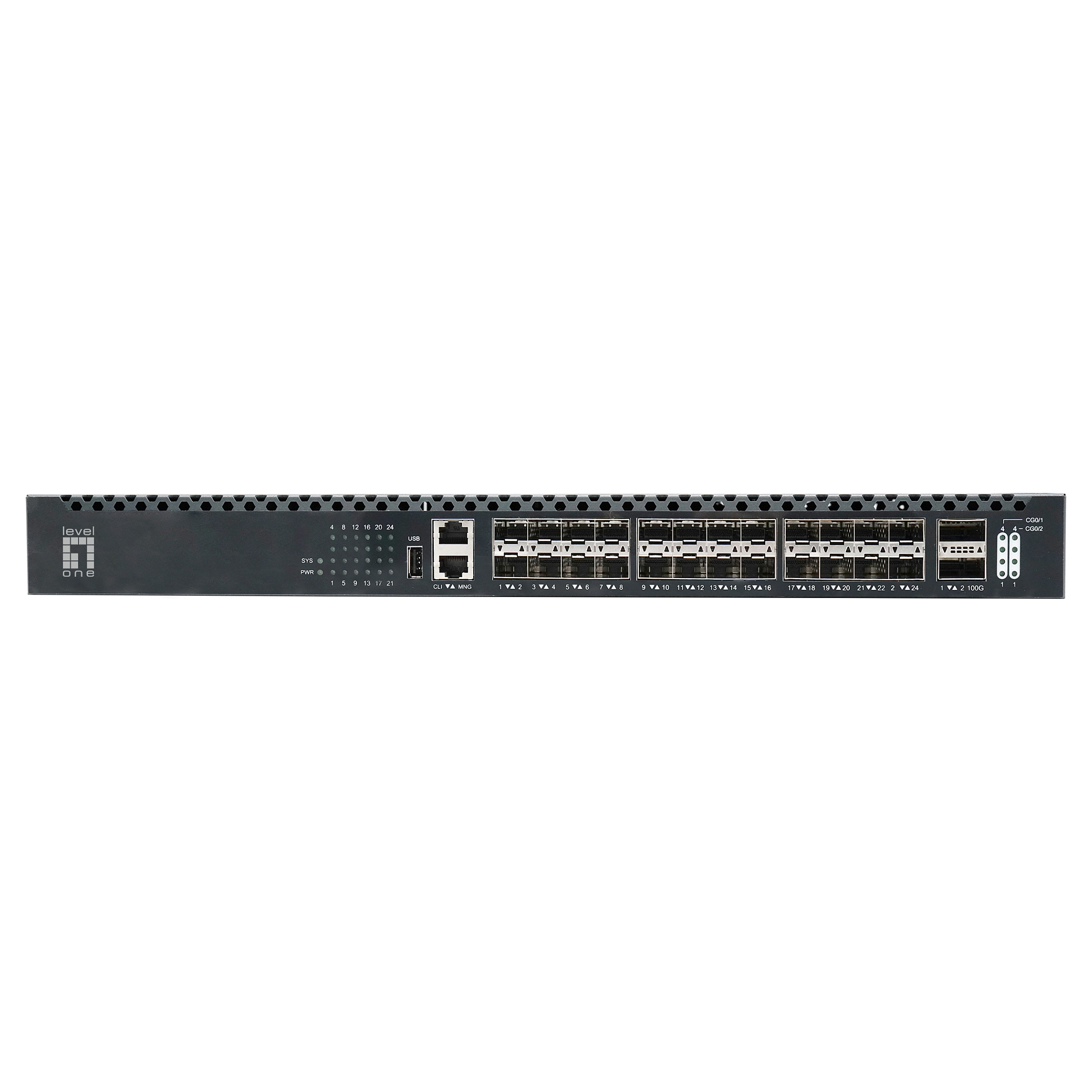 LevelOne XQS-3126 26-Port L3 Managed Fiber Switch, 24x SFP+ 10GbE, 2x QSFP28 100GbE, Data Center Switch - Figura 2