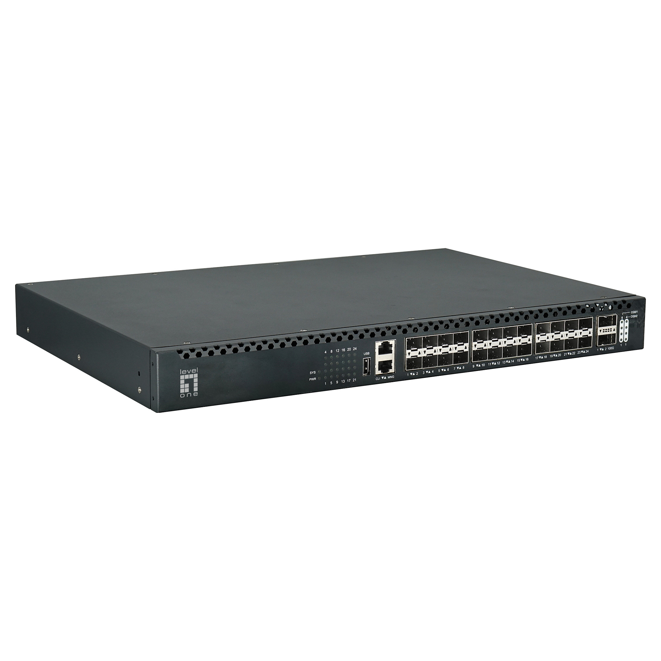 LevelOne XQS-3126 26-Port L3 Managed Fiber Switch, 24x SFP+ 10GbE, 2x QSFP28 100GbE, Data Center Switch - Figura 3