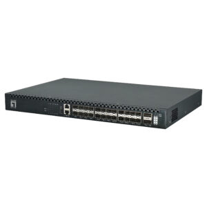LevelOne XQS-3126 26-Port L3 Managed Fiber Switch, 24x SFP+ 10GbE, 2x QSFP28 100GbE, Data Center Switch 8