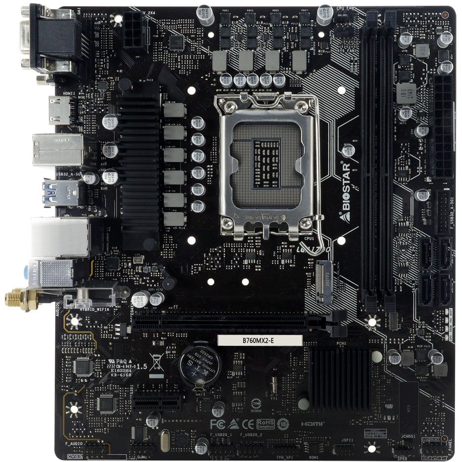 Pllakë Amë MB Intel Biostar B760MX2-E / Intel Socket 1700 / DDR4 / mATX - Figura 2