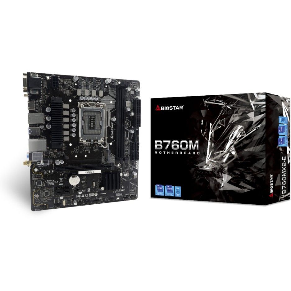 Pllakë Amë MB Intel Biostar B760MX2-E / Intel Socket 1700 / DDR4 / mATX