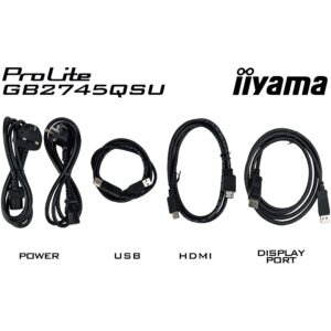 Monitor iiyama GB2745QSU‑B2 / 27″ / WQHD / IPS LCD / 16:9 / 100Hz / 1ms / HDMI + DP + 2× USB / E zezë / Lift + Pivot
