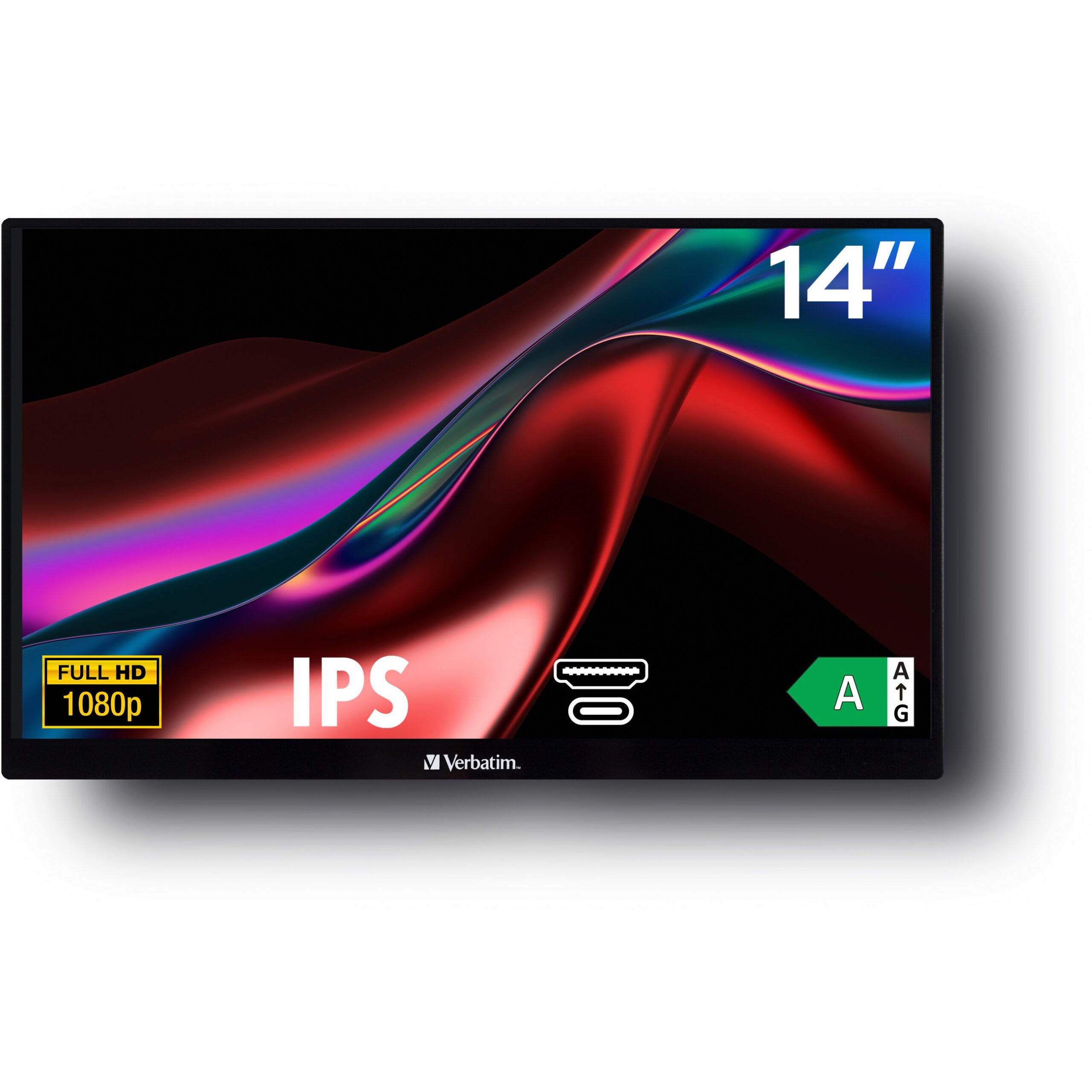 Monitor Verbatim PM-14 / 14″ / FHD / HDMI + 2× USB-C + USB-A / E zezë - Figura 2