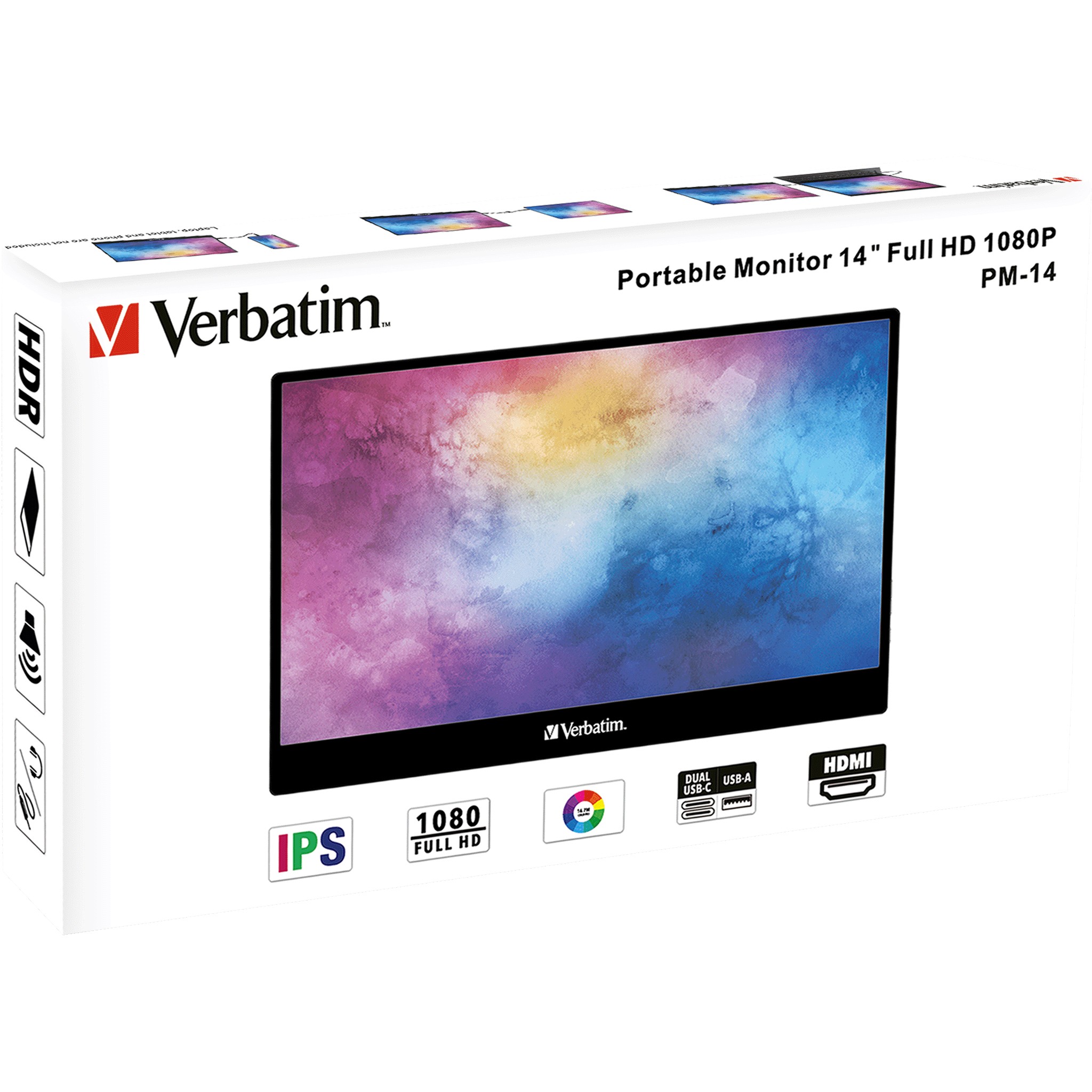 Monitor Verbatim PM-14 / 14″ / FHD / HDMI + 2× USB-C + USB-A / E zezë - Figura 5