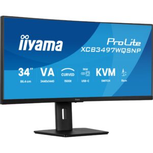 Monitor i lakuar iiyama ProLite XCB3497WQSNP-B1 / 34" UWQHD VA 0.4ms 120Hz / HDMI DP USB-C Speaker / e zezë