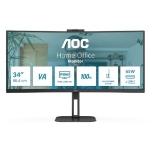 Monitor Gaming i lakuar AOC CU34V5CW/BK / 34" Wide Quad HD 100 Hz 1 ms VA / HDMI DP USB-C WebCam / e zezë