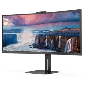 Monitor Gaming i lakuar AOC CU34V5CW/BK / 34" Wide Quad HD 100 Hz 1 ms VA / HDMI DP USB-C WebCam / e zezë