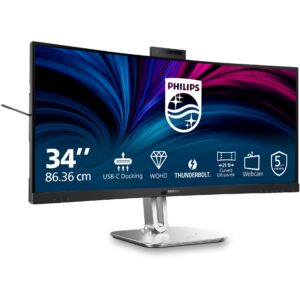 Monitor Philips 34B2U6603CH / 34″ / UWQHD / 21:9 / HDMI + DP + USB-C / Gri