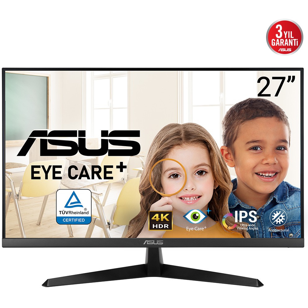 Monitor ASUS VY27UQ / 27″ / 4K UHD / IPS LCD / 16:9 / 60Hz / 5ms / 2× HDMI + DP / E zezë