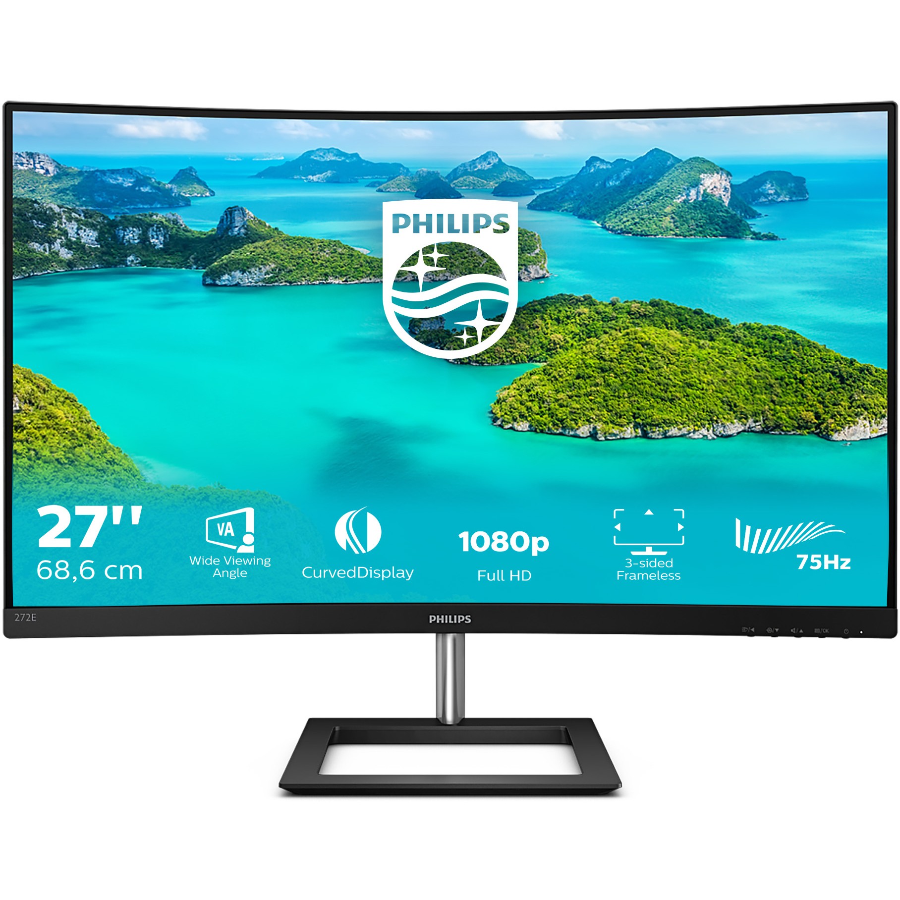 Monitor Philips 272E1CA / 27″ / FHD / VA / 16:9 / HDMI + DP / E zezë