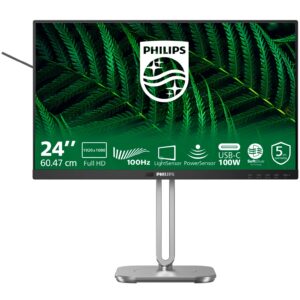 Monitor Philips 24B2G5301 / 23.8″ / FHD / IPS / 16:9 / HDMI + DP + USB-C / Gri e errët