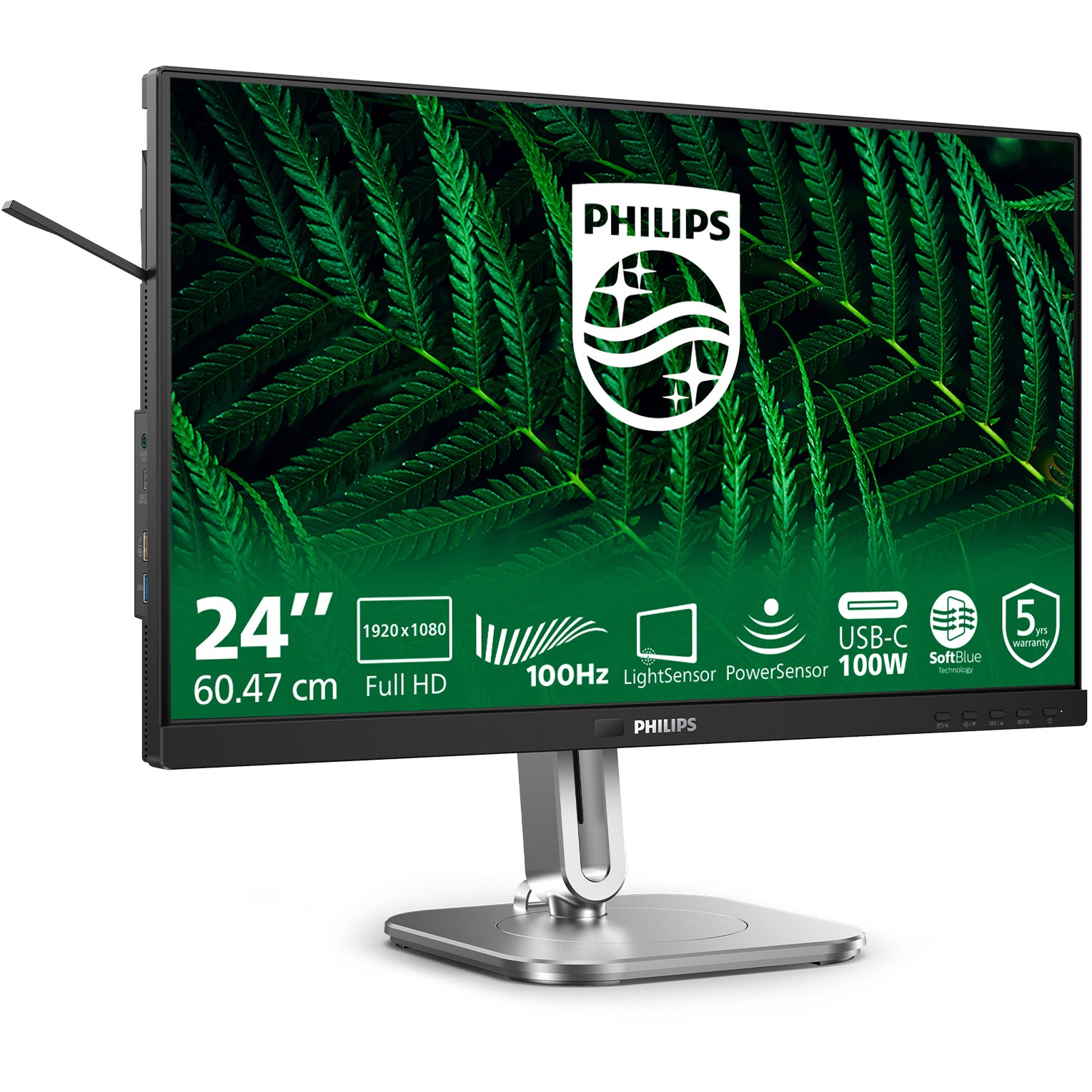 Monitor Philips 24B2G5301 / 23.8″ / FHD / IPS / 16:9 / HDMI + DP + USB-C / Gri e errët - Figura 2