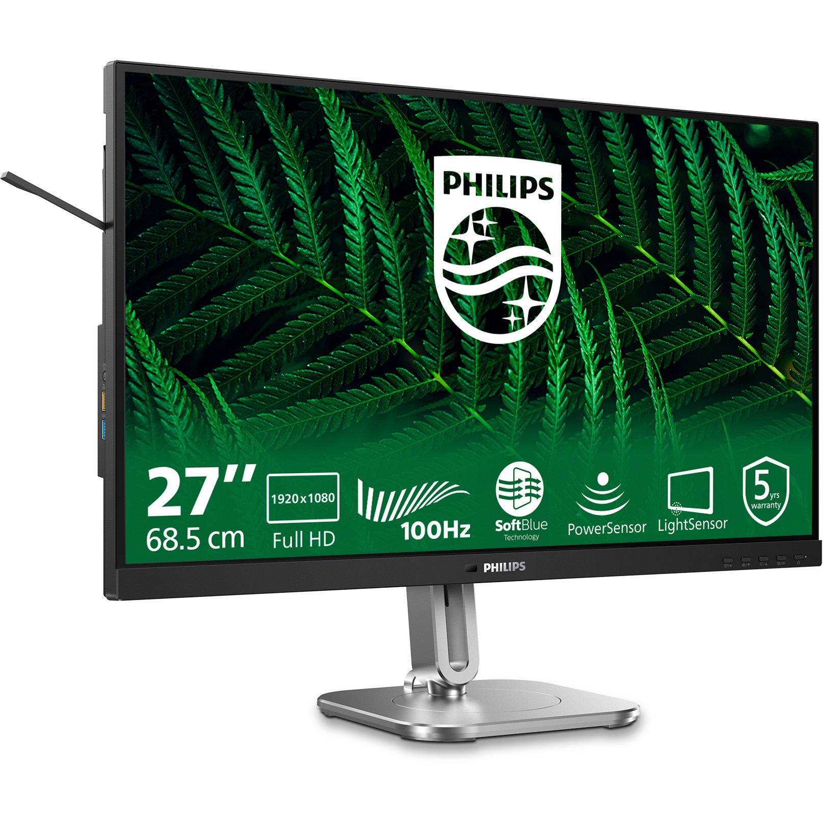 Monitor për punë Philips 27B2G5200 / 27" / Full HD LED IPS / 75 Hz / 4 ms / USB + HDMI + DP / Zezë Gri - Figura 2