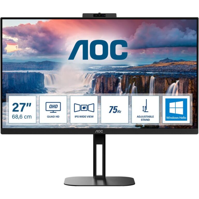 Monitor AOC V5 Q27V5CW/BK / 27 Inch / Quad HD / 75Hz / 1ms / I zi