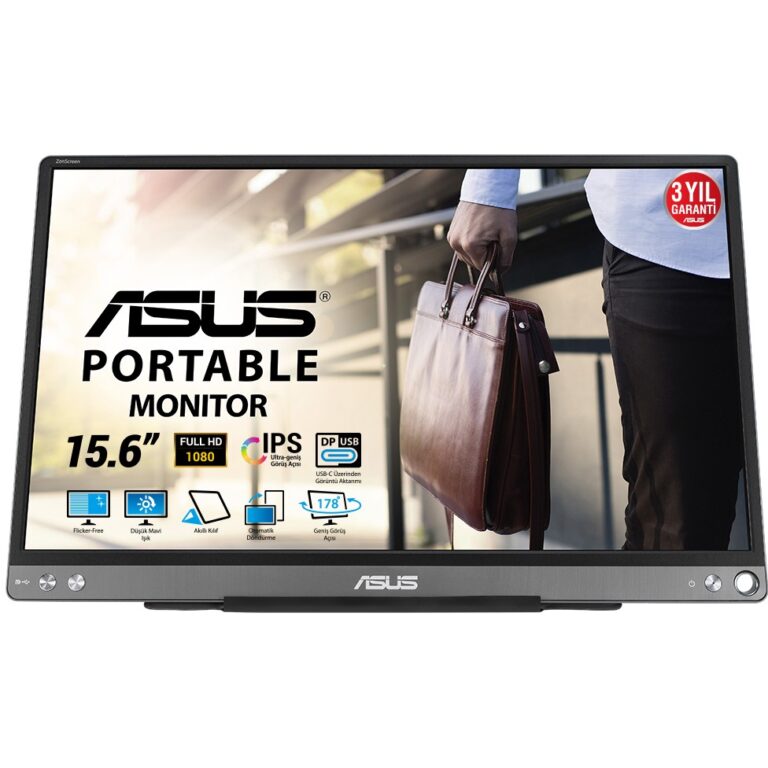 Monitor ASUS ZenScreen MB16ACE / 15.6″ / FHD / 16:9 / USB-C / IPS / E zezë / Portativ