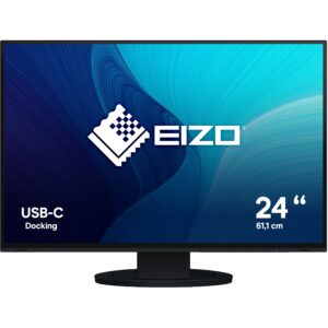 Monitor EIZO FlexScan EV2485-BK / 24.1″ / WUXGA / IPS / 16:10 / 60Hz / HDMI + DP + USB-C  + Hub USB / E zezë