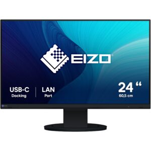 Monitor EIZO FlexScan EV2490-BK / 23.8″ / FHD / IPS / 16:9 / 60Hz / HDMI + DP + USB-C / Hub USB / E zezë