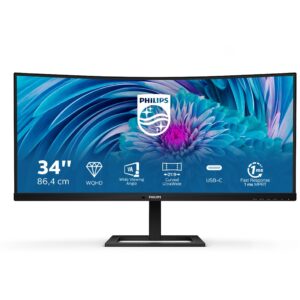 Monitor i lakuar Philips 346E2CUAE / 34" Wide Quad HD+ 100 Hz 4 ms VA / HDMI DP USB-C / e zezë