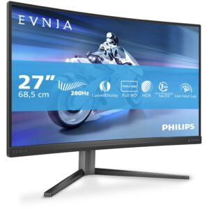 Monitor Gaming i lakuar Philips 27M2C5200W / 27″ Full HD 280 Hz 0.3 ms Fast VA Curved / HDMI DP / e zezë 8