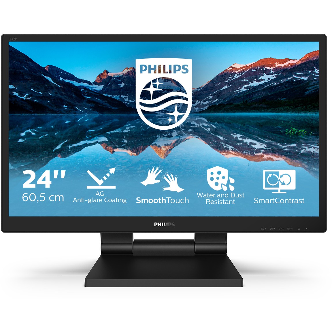 Monitor Philips 242B9TL / 23.8″ / FHD / IPS Touch / 16:9 / 75Hz / HDMI + DP + DVI + USB / E zezë