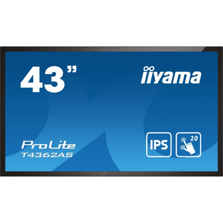 Monitor IIYAMA T4362AS-B1 / 43" / 4K Ultra HD IPS Touchscreen / 60 Hz / 8 ms / HDMI + USB + LAN / Zezë