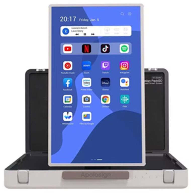 Monitor Allnet Presentation Suitcase / 27″ / FHD / IPS Touch / 16:9 / 60Hz / Android 13 / RK3588 / HDMI In / Me bateri & valixhe transporti / E zezë