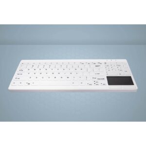 Tastierë CHERRY AKTIVE KEY Hygiene Compact Ultraflat Touchpad Keyboar / USB / e bardhë