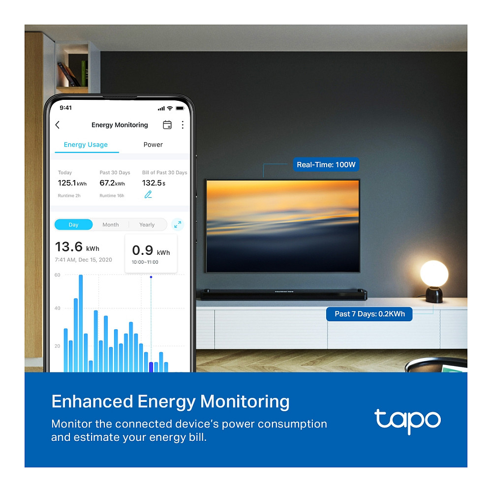 TP-Link Tapo P110 – Prizë Inteligjente Wi-Fi me Monitorim të Konsumit të Energjisë - Figura 3