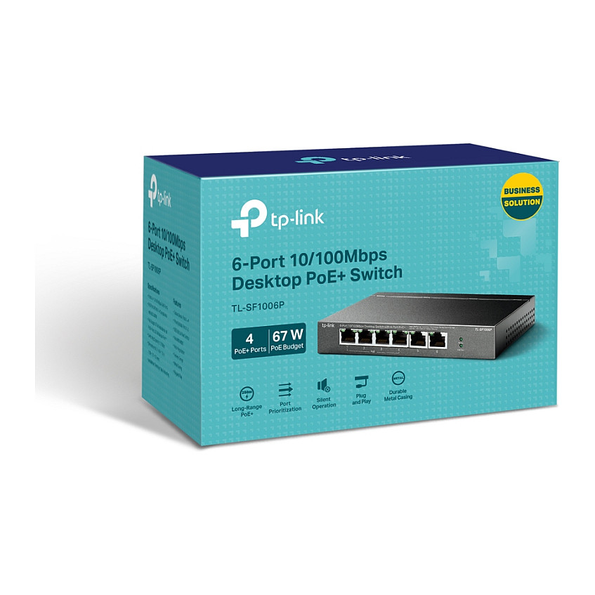 TP-Link TL-SF1006P 6-Port Fast Ethernet Switch me 4 Porta PoE+ për Kamera IP dhe Access Point - Figura 3