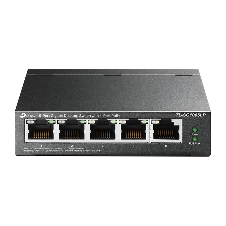 TP-Link TL-SG1005LP Switch 5-Port Gigabit me 4-Port PoE+ dhe 40W PoE Budget
