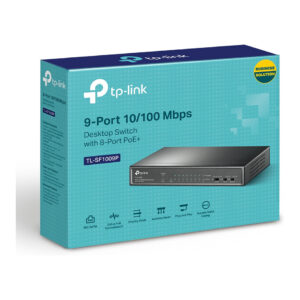 TP-Link TL-SF1009P Switch 9-Port Fast Ethernet me 8-Port PoE+ dhe 65W PoE Budget 8